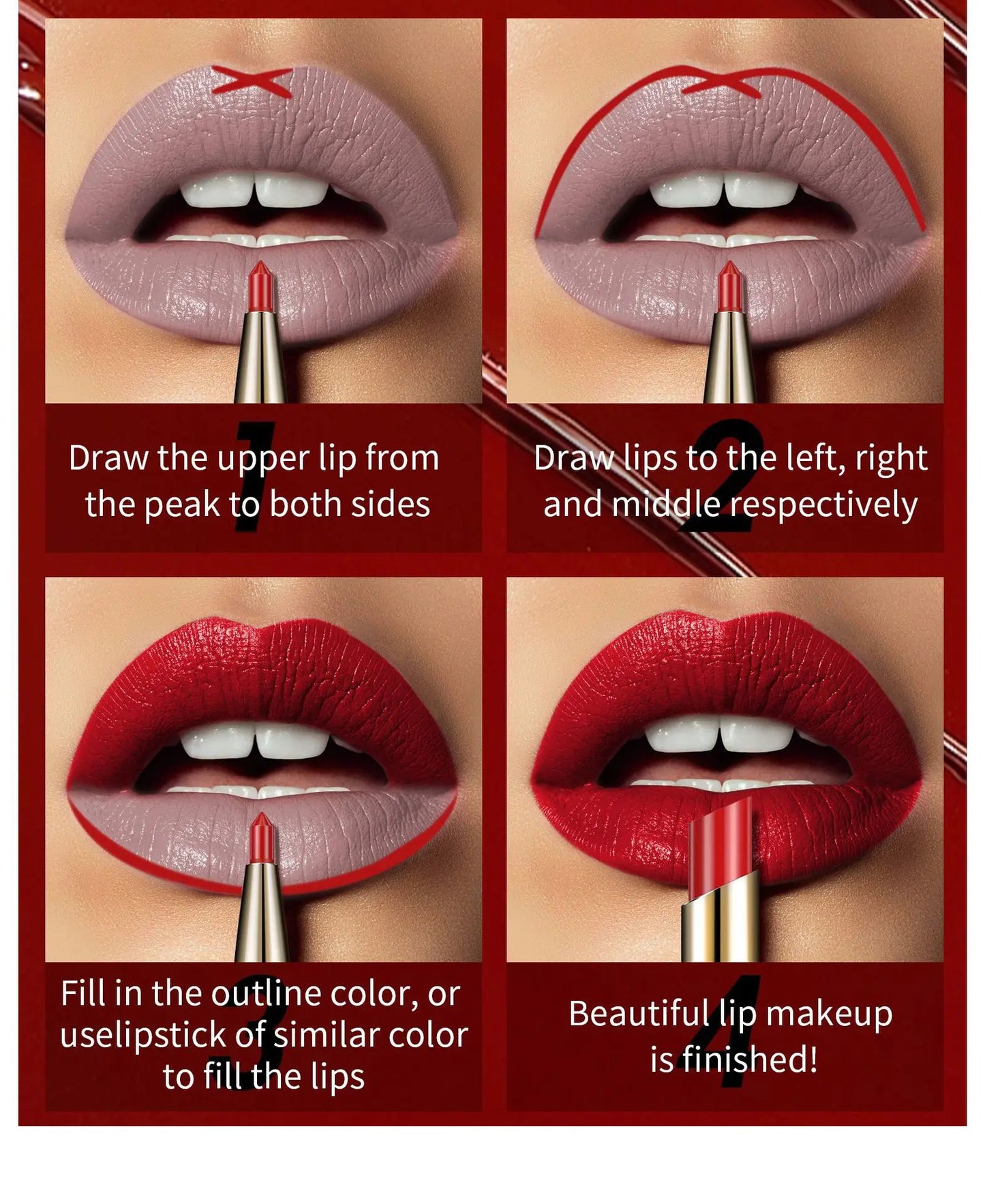 2 In 1 Lip Liner Pencil Matte Lipstick lip liner Long lasting waterproof Makeup For Lip & Eyes Cosmetics Beauty Make up