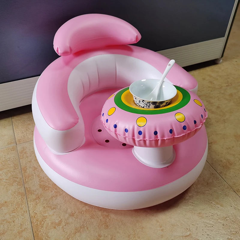 Baby Inflatable Seat Built in Air Pump Infant Back Support Sofa Chair for Sitting Up Portable Baby Shower Chair Floor Seater