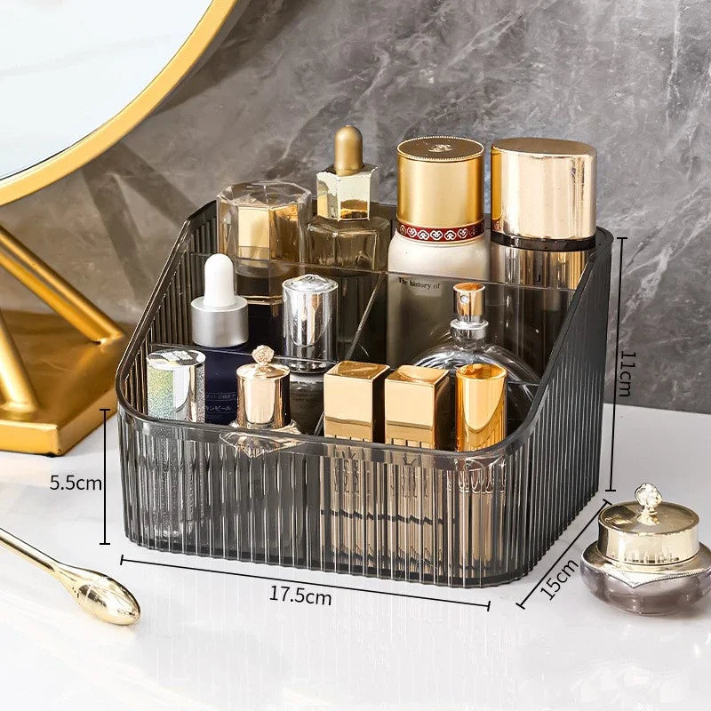 Plastic Makeup Bathroom Storage Box Cosmetic Organizer Desktop Make Up Jewelry Storage Case Sundries Table Container Organizer