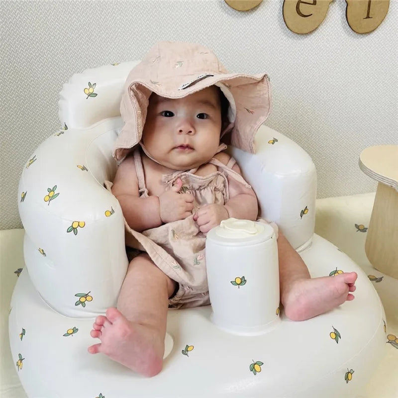 Baby Inflatable Seat Built in Air Pump Infant Back Support Sofa Chair for Sitting Up Portable Baby Shower Chair Floor Seater
