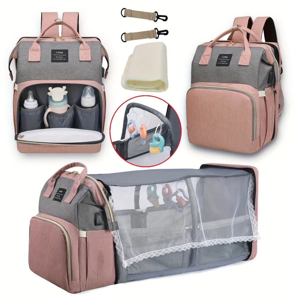 Lightweight Mommy Bag with Portable Folding Bed