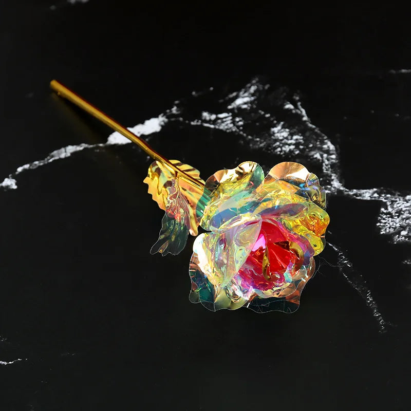 Galaxy Rose Eternal 24k Gold Foil Roses Artificial Roses New Creative Valentine'S Day Gift Beauty Flowers For Wedding Decor