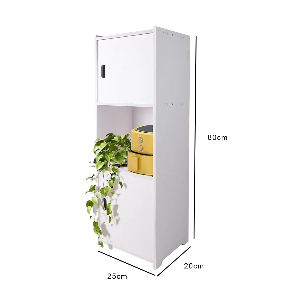 Bathroom Cabinet 3 Tier Storage Cabinet Organizer with Door Bathroom Furniture Free-standing Toilet Storage Cabinet