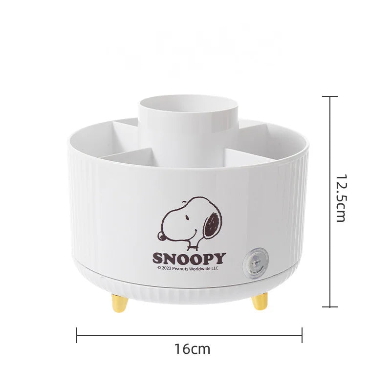 Snoopy Storage Box Rotate Anime Desktop Student Stationery Tidy Girl Snoopy Make Up Storage Box Gift High Capacity Wholesale