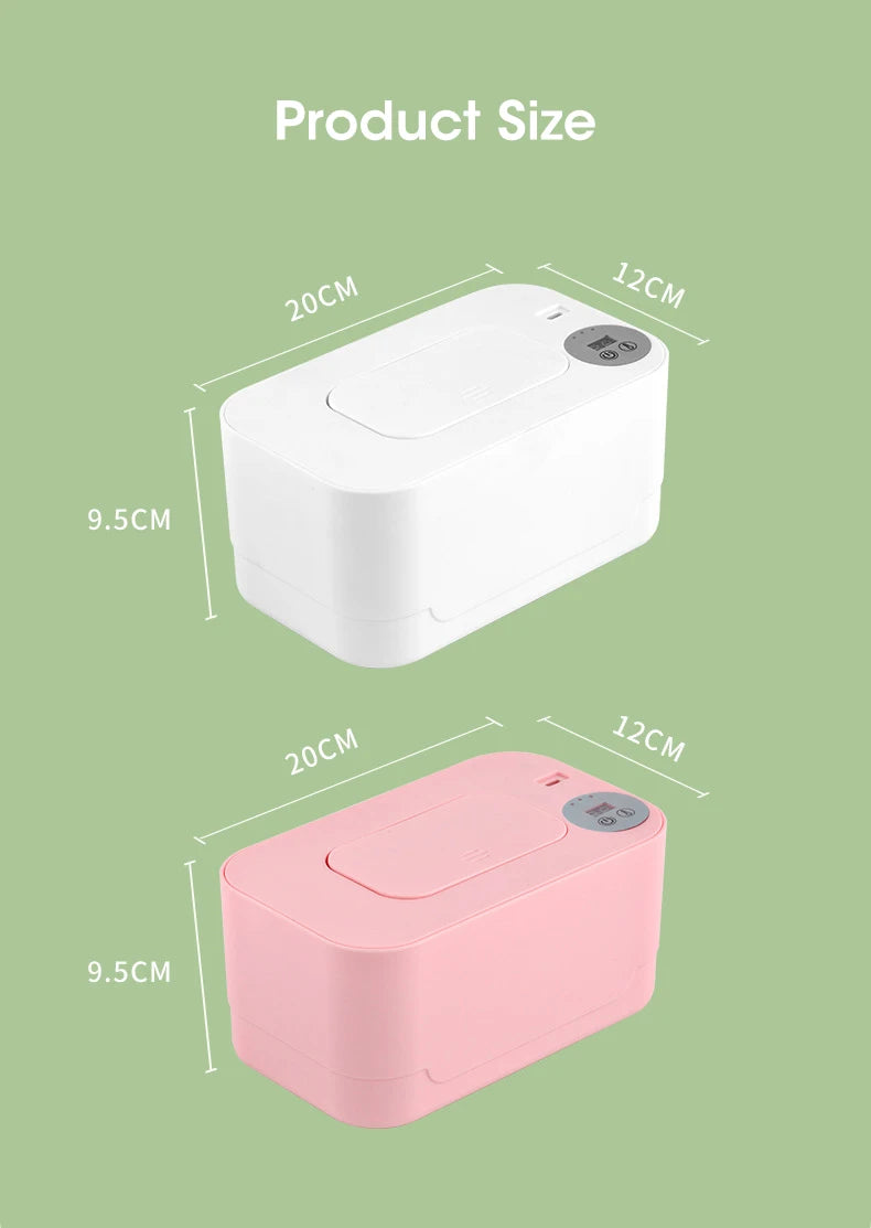 LED Display Baby Wipe Warmer Heater Wet Towel Dispenser Portable USB Charge Baby Wipe Warmer Napkin Heating Box Home/Car Use