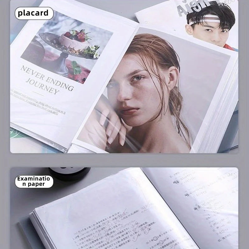 Back-to-School 60-Pocket A4 Folder Durable PP Material Ideal for Organizing Papers Home School Office Storage Waterproof Booklet