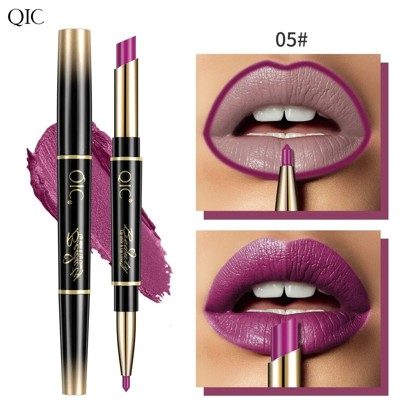 2 In 1 Lip Liner Pencil Matte Lipstick lip liner Long lasting waterproof Makeup For Lip & Eyes Cosmetics Beauty Make up