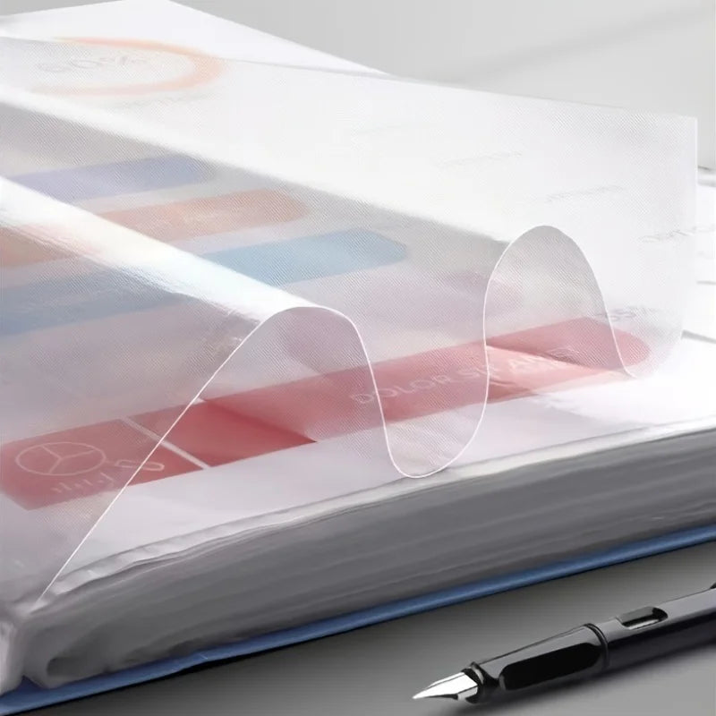 Back-to-School 60-Pocket A4 Folder Durable PP Material Ideal for Organizing Papers Home School Office Storage Waterproof Booklet