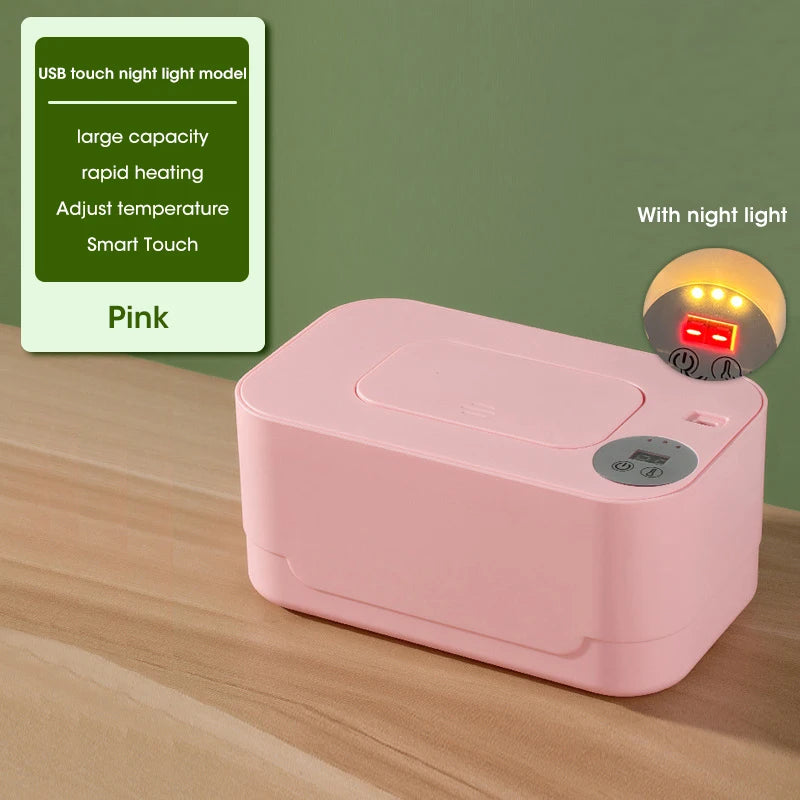 LED Display Baby Wipe Warmer Heater Wet Towel Dispenser Portable USB Charge Baby Wipe Warmer Napkin Heating Box Home/Car Use