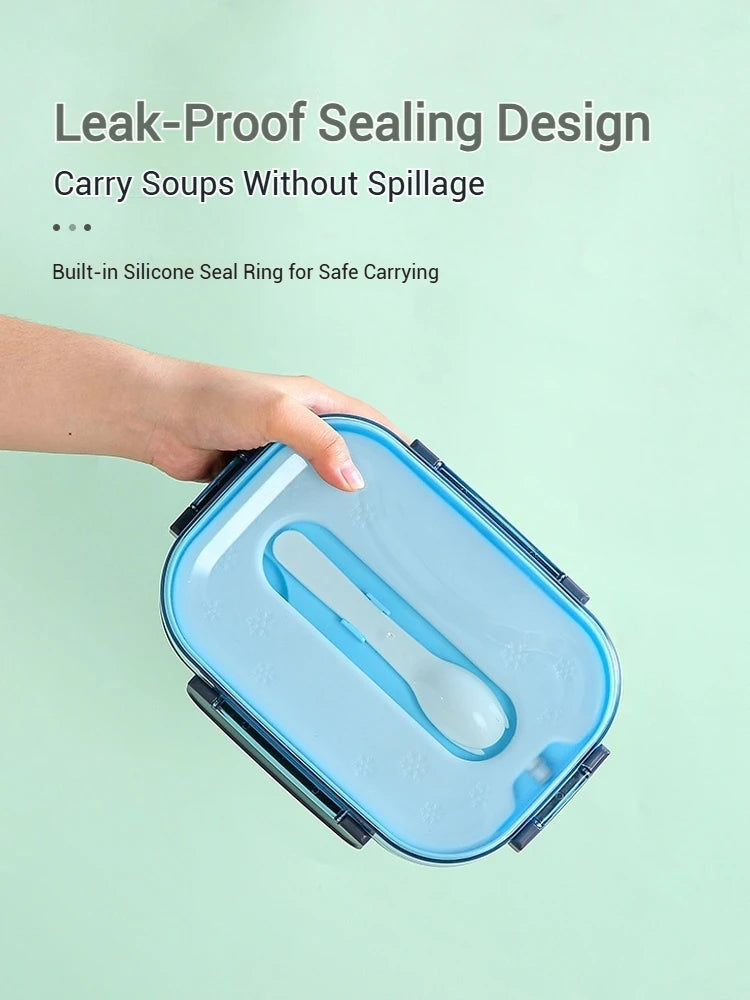 ICE Pack Bento Box Sauce Separation Fresh Sala Box ICE Lunch Box Leak-proof Picnic With Fork&Spoon For Kids School Office