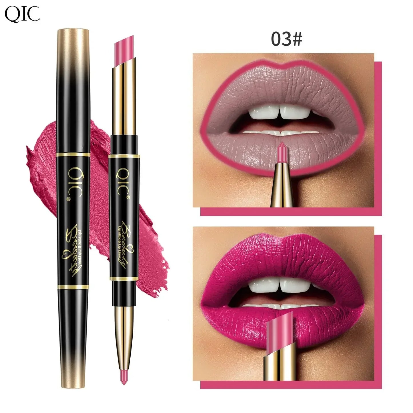 2 In 1 Lip Liner Pencil Matte Lipstick lip liner Long lasting waterproof Makeup For Lip & Eyes Cosmetics Beauty Make up
