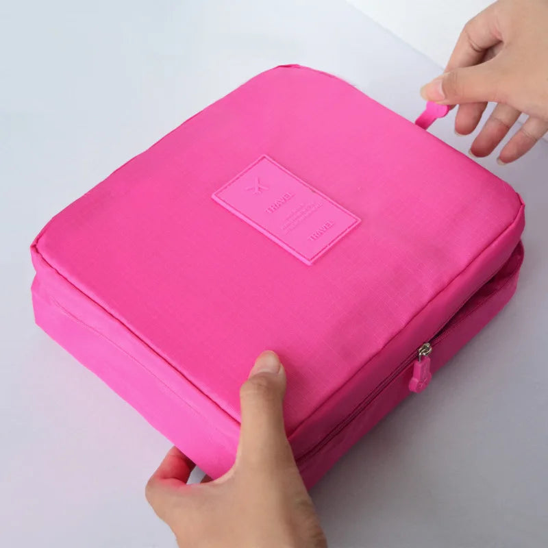 High Capacity Portable Girl Travel Makeup Bag Women's Make up Bag Toiletries Organizer Waterproof Oxford Female Storage Cosmetic