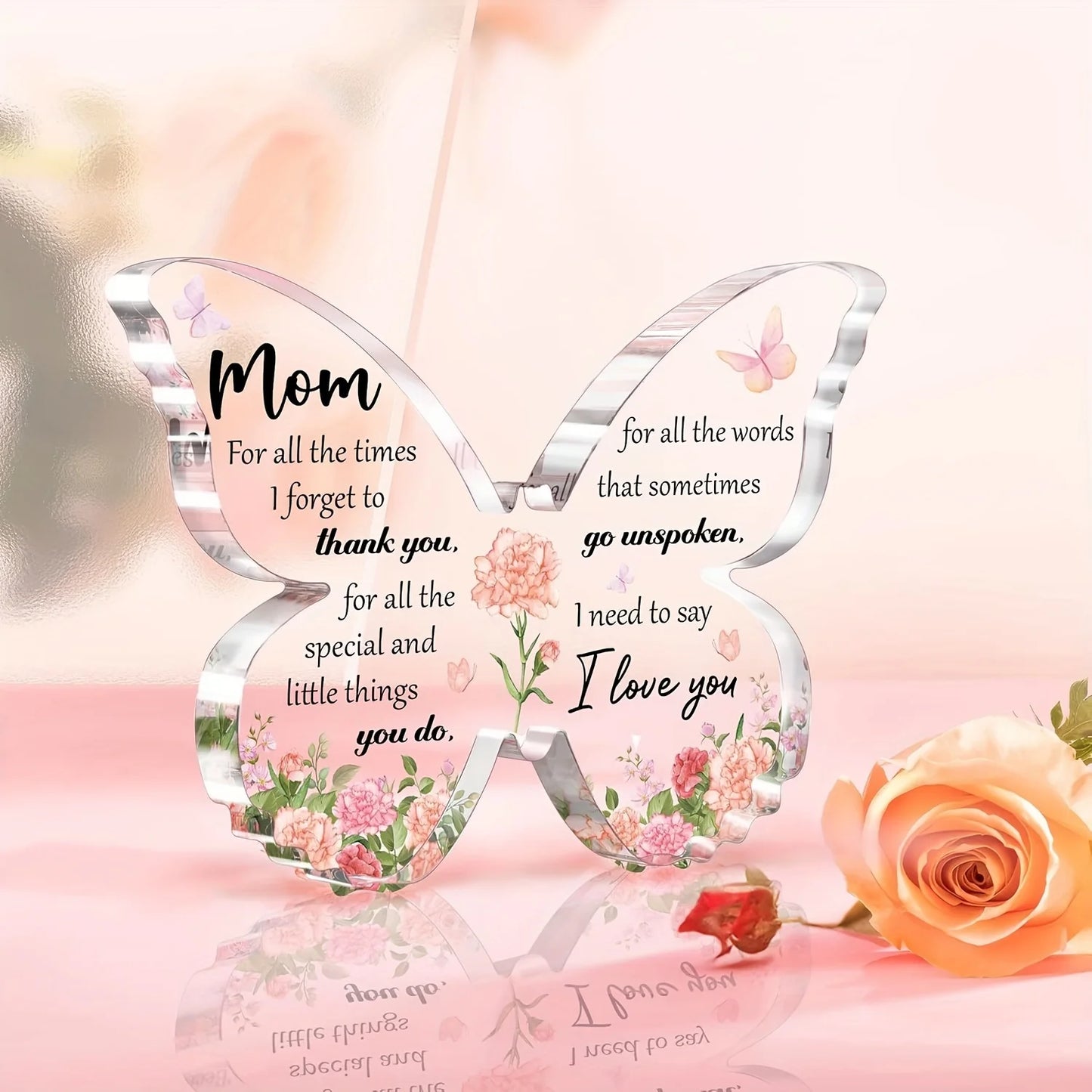 Gifts for Mom, Delicate Mom Birthday Gifts from Daughter Son, Moms Birthday Gift Ideas - Butterfly Acrylic Decorations