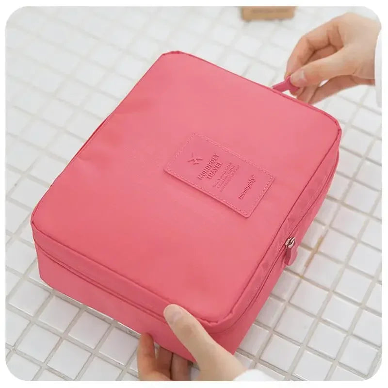 High Capacity Portable Girl Travel Makeup Bag Women's Make up Bag Toiletries Organizer Waterproof Oxford Female Storage Cosmetic