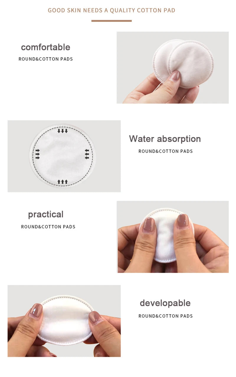 100Pcs/bag Make Up Cosmetic Cotton Wipe Pads Nail Art Cleaning Pads Soft Supplies Facial Cotton Makeup Daily Remover Tool