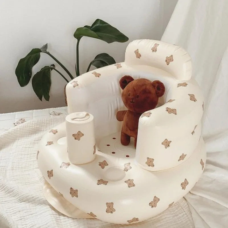 Baby Inflatable Seat Built in Air Pump Infant Back Support Sofa Chair for Sitting Up Portable Baby Shower Chair Floor Seater