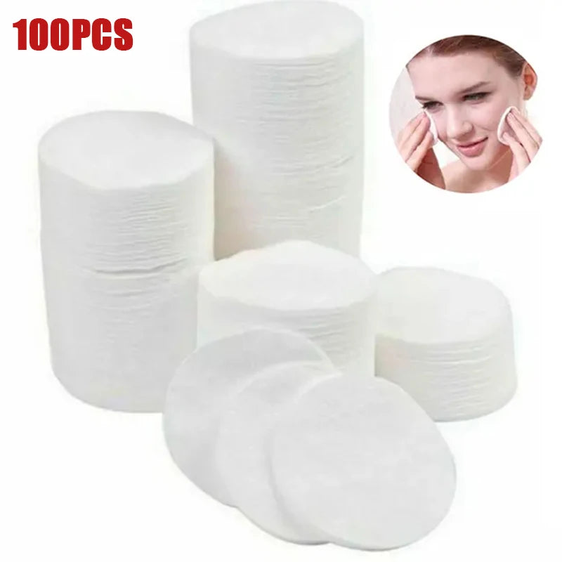 100Pcs/bag Make Up Cosmetic Cotton Wipe Pads Nail Art Cleaning Pads Soft Supplies Facial Cotton Makeup Daily Remover Tool
