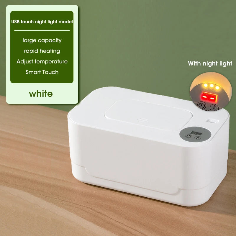LED Display Baby Wipe Warmer Heater Wet Towel Dispenser Portable USB Charge Baby Wipe Warmer Napkin Heating Box Home/Car Use