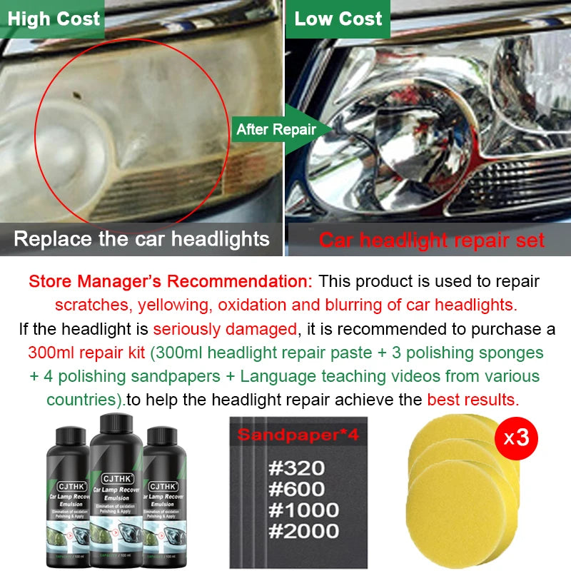 Headlight Restoration Polishing Kit