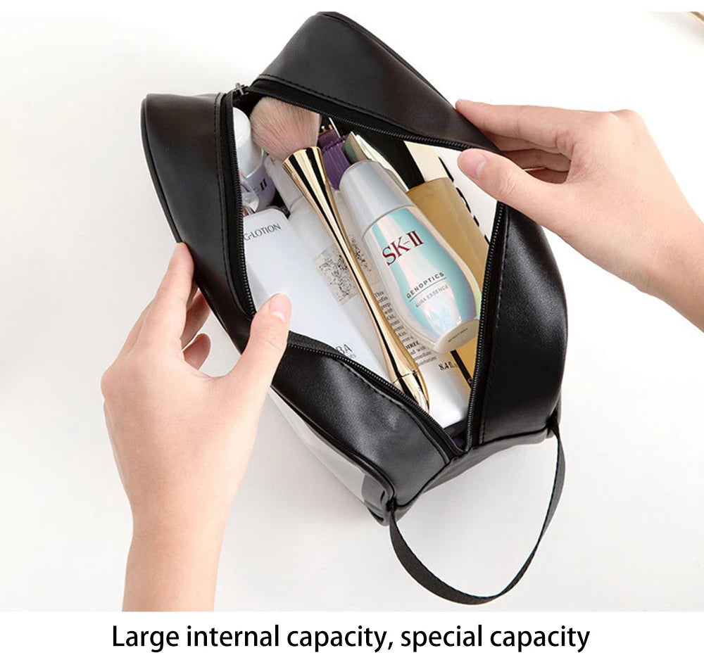 3PCS Portable Makeup Bag Large Capacity Make Up Brushes Lipstick Travel Cosmetics Storage Toiletry Bag Waterproof Transparent