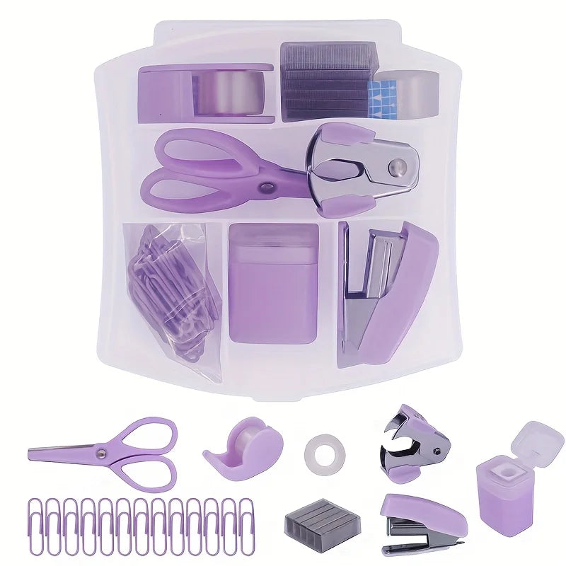 Mini Office Stationery Set Bring Back Snap Staples and Tape Portable Student Office Gift Essential Stationery for Students