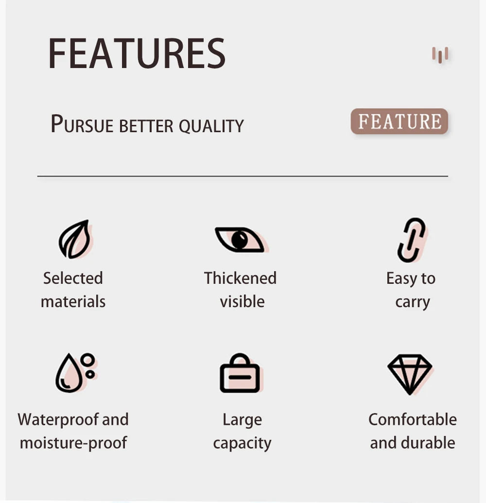 3PCS Portable Makeup Bag Large Capacity Make Up Brushes Lipstick Travel Cosmetics Storage Toiletry Bag Waterproof Transparent