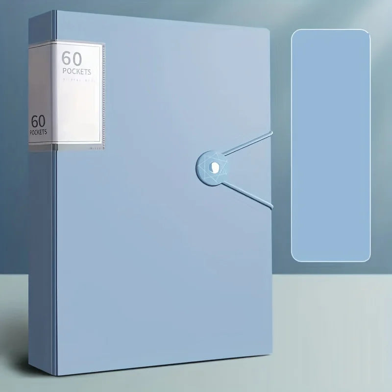 Back-to-School 60-Pocket A4 Folder Durable PP Material Ideal for Organizing Papers Home School Office Storage Waterproof Booklet