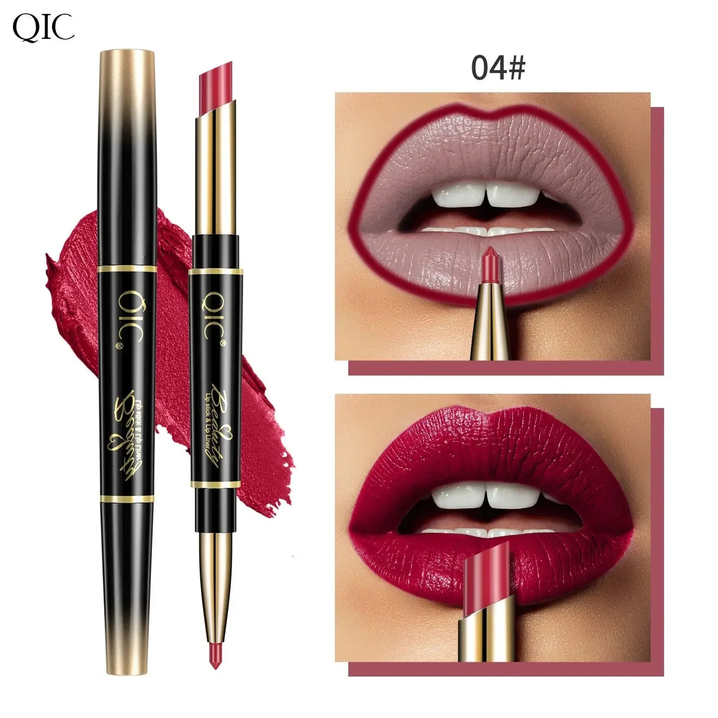 2 In 1 Lip Liner Pencil Matte Lipstick lip liner Long lasting waterproof Makeup For Lip & Eyes Cosmetics Beauty Make up