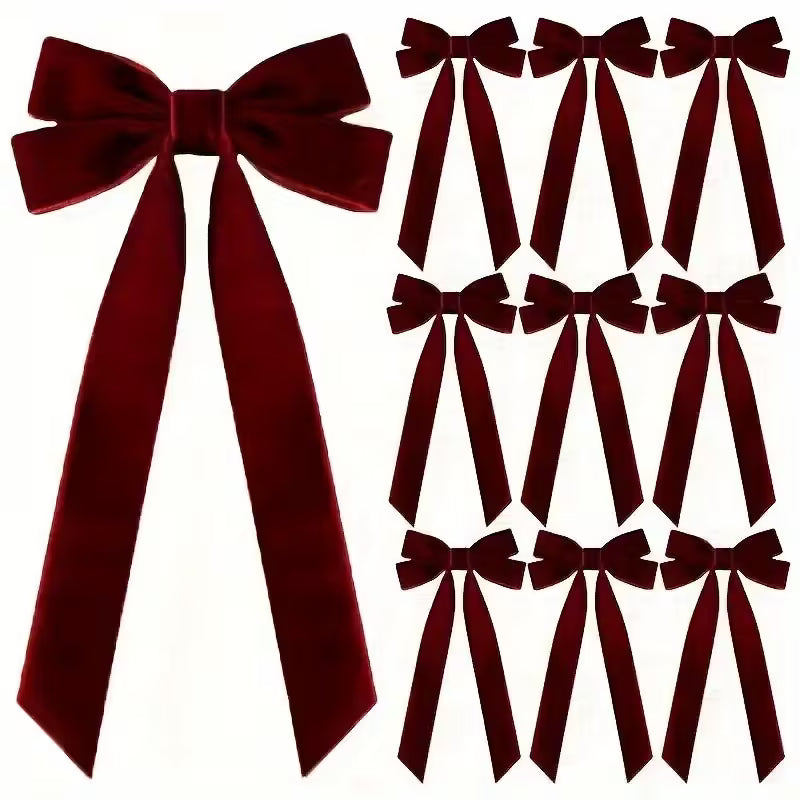 Elegant Red Velvet Christmas Bows