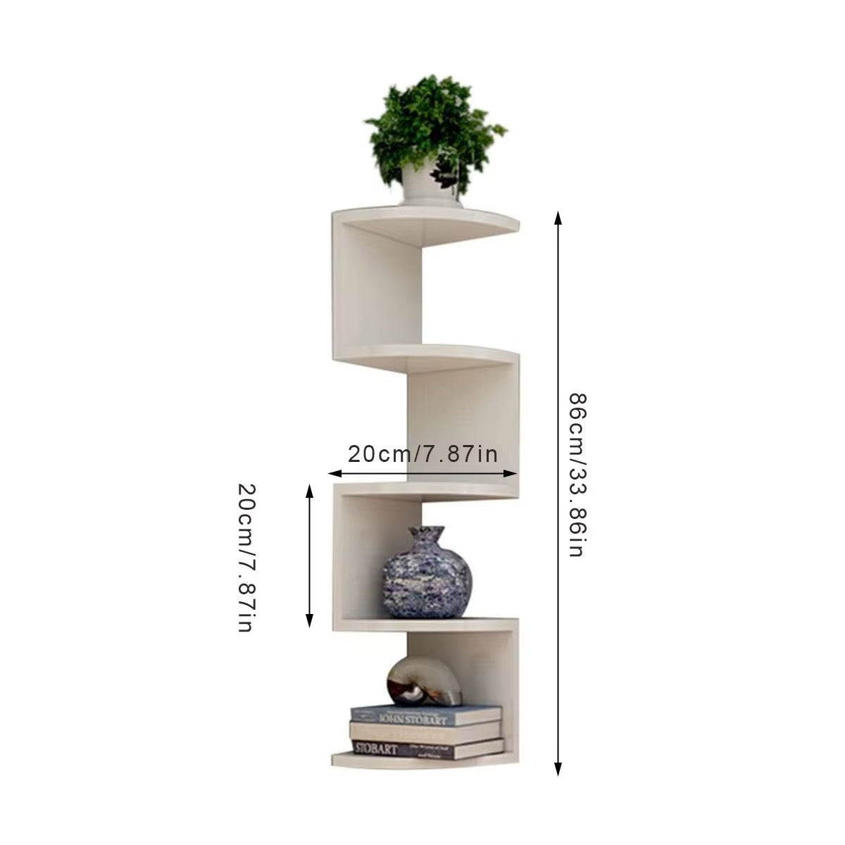 Wall Mounted Corner Bookshelf