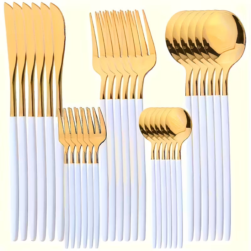 Luxury 30-Piece Stainless Steel Cutlery Set