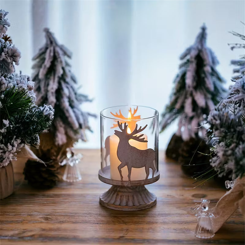 Reindeer Silhouette Candle Holders