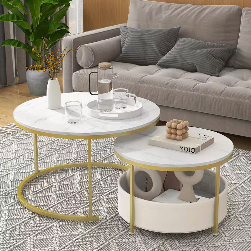 Round Coffee Table Set of 2