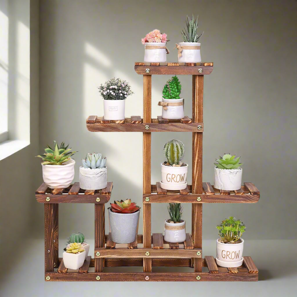 Indoor Wood Plant Shelves 