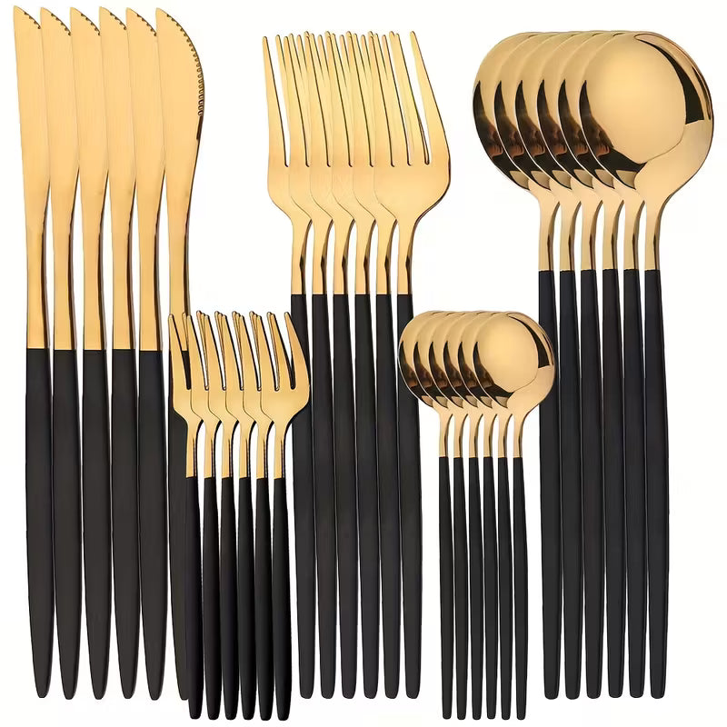Luxury 30-Piece Stainless Steel Cutlery Set