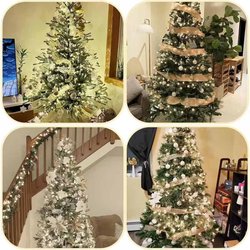 Golden White Christmas Ball Ornaments