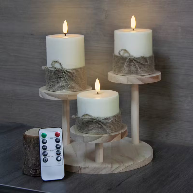 Rope-Wrapped LED Candle Se