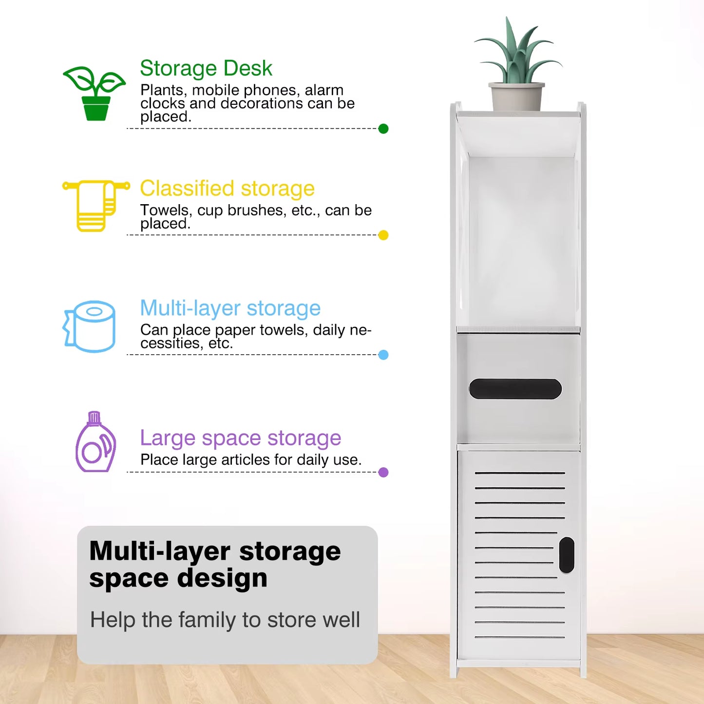 White Bathroom Floor Cabinet