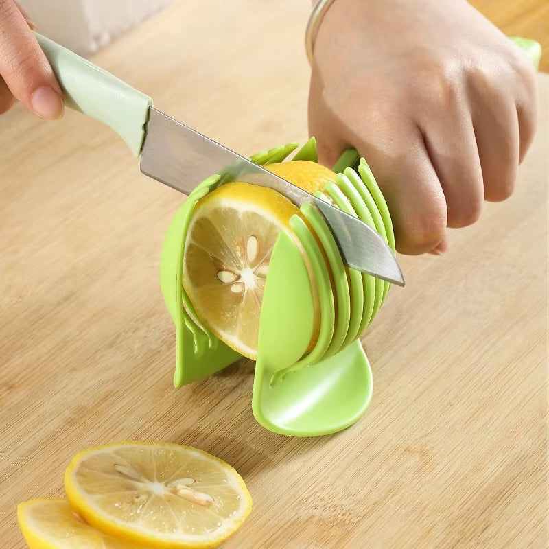 Stainless Steel Kitchen Handheld Orange Lemon Slicer Tomato Cutting Clip Fruit Slicer Onion Slicer Kitchenitem Cutter Accessorie