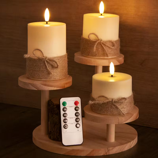 Rope-Wrapped LED Candle Se