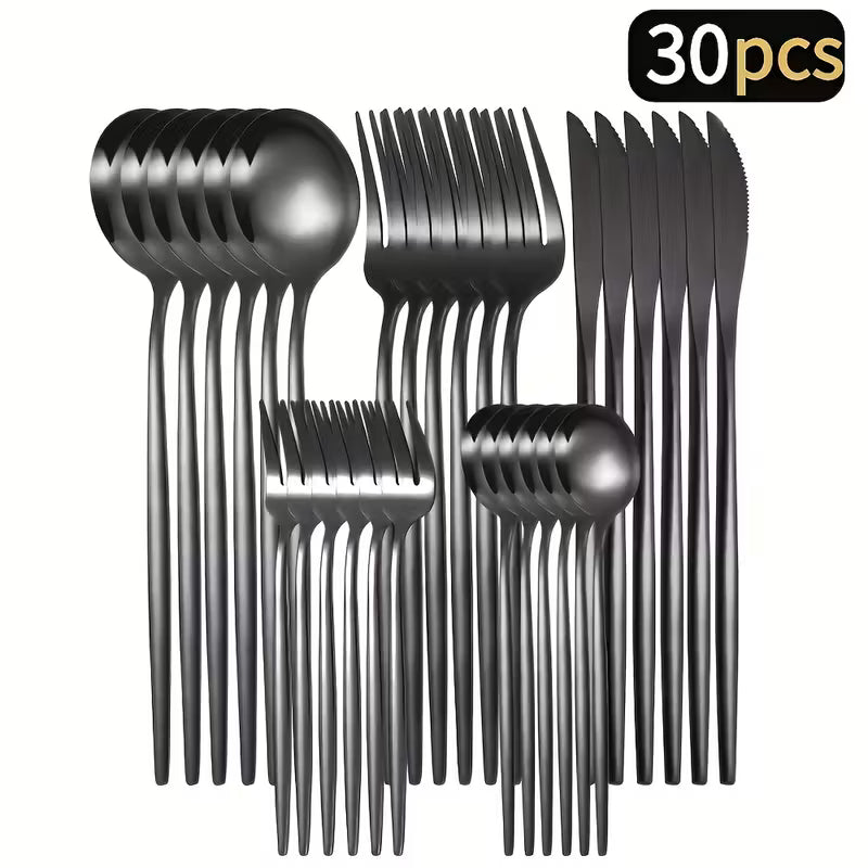 Luxury 30-Piece Stainless Steel Cutlery Set